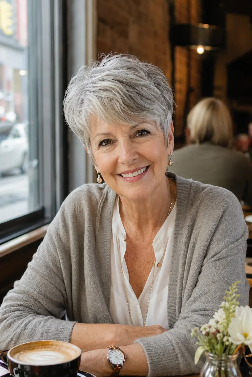 Classic Short Pixie with Side Swept Bangs 1