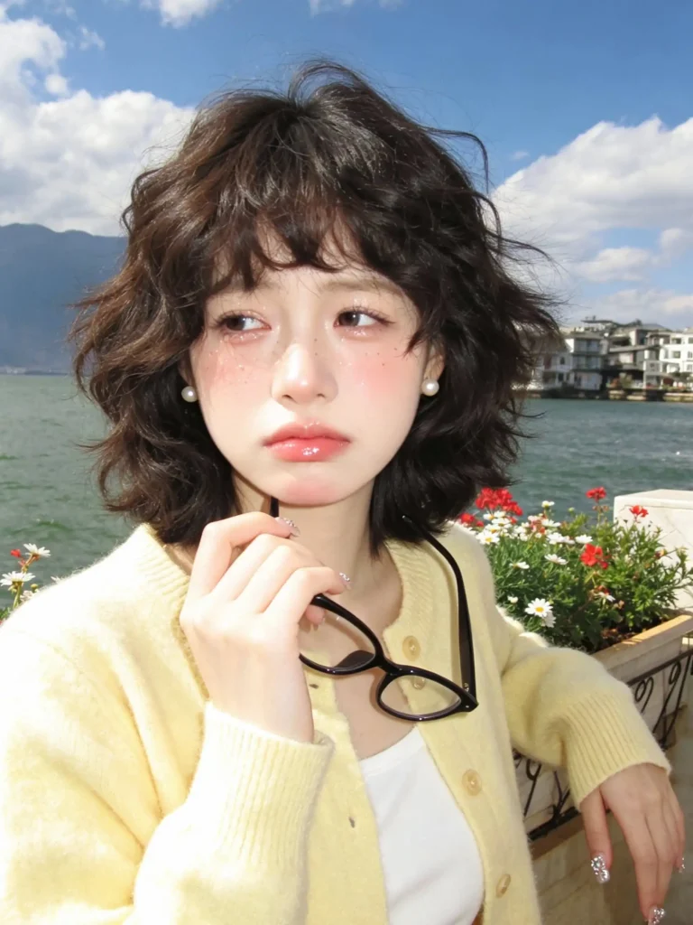Long flowing Japan curly hair inspiration — Japanese woman with long curly hair 2026