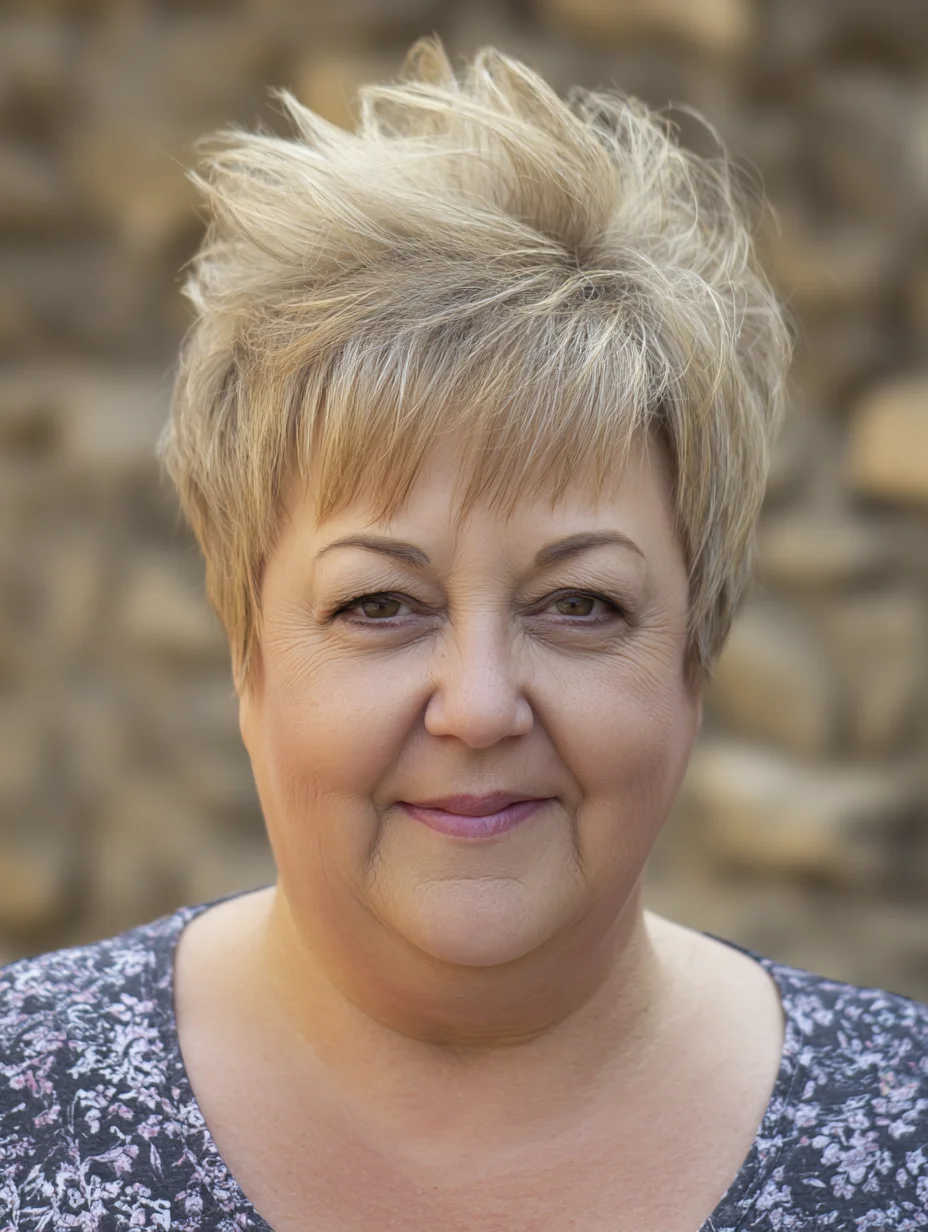 layered pixie with volume on top