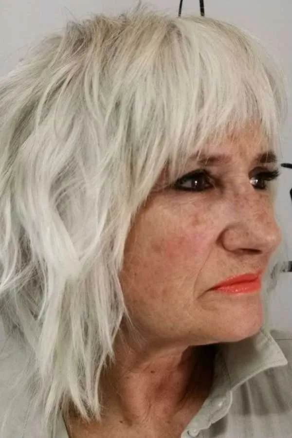 blonde shaggy mullet