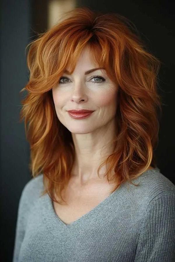 copper shag with textured ends