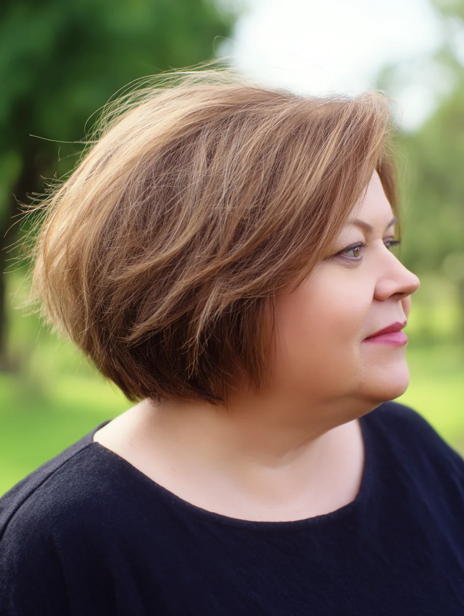 short layered bob with soft texture