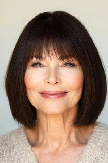 shoulder length hair with bangs over 60 16