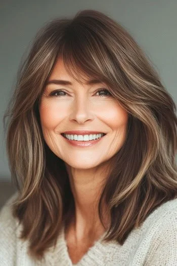 shoulder length hair with bangs over 60 20