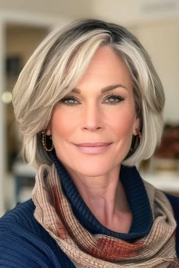 shoulder length hair with bangs over 60 23