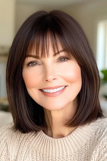 shoulder length hair with bangs over 60 30