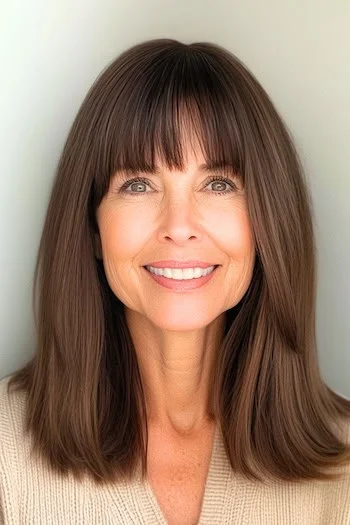 shoulder length hair with bangs over 60 34