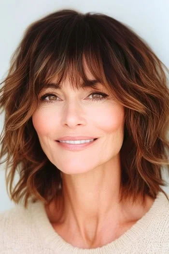 shoulder length hair with bangs over 60 9