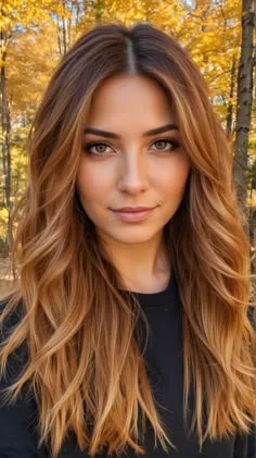 soft autumn balayage hair color idea 5