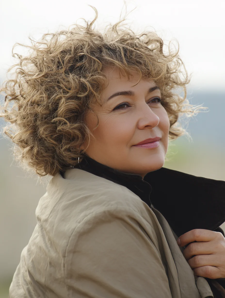 soft curly cut with rounded shape